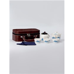 Набор для чайной церемонии ДЖЕКИЧАЙ «Инуяма», 6 предметов, на 3 персоны, чашка 50 мл, чайник 120 мл, керамика, белый