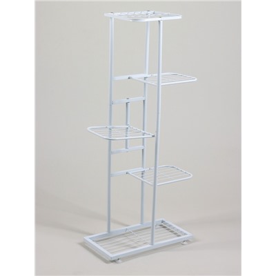 Подставка для цветов Greengo, 5 полок, 44×22×95 см, напольная, металл, белая