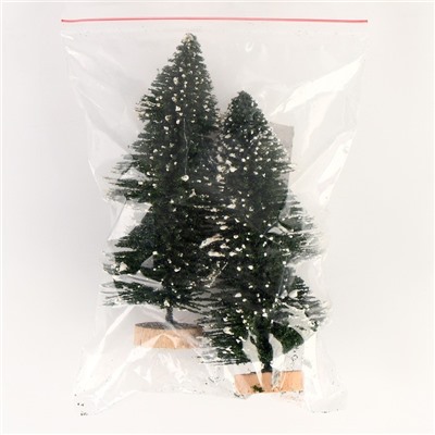 Миниатюра кукольная «Ёлочка со снегом», набор 2 шт., размер 1 шт. — 14×6×6 см