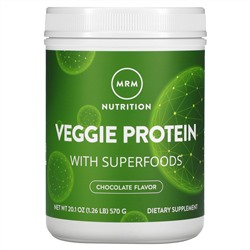 MRM, растительный протеин с суперфудами, со вкусом шоколада, 570 г (1,26 фунта)