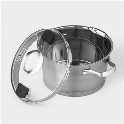 УЦЕНКА Кастрюля Magistro HiTech Steel 2 л d=18 см, h=11 см, нержавеющая сталь, индукция