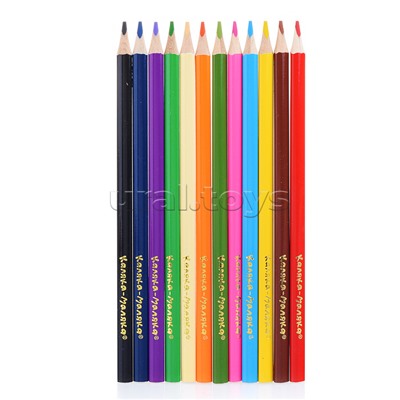 Карандаши цветные 12 цв. трехгранные 3+