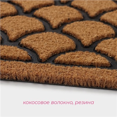 Коврик придверный Доляна «Побережье», кокосовое волокно, 45×75 см