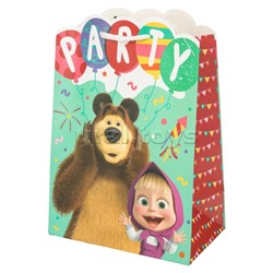 Пакет подарочный вырубка "Маша и Медведь" M
