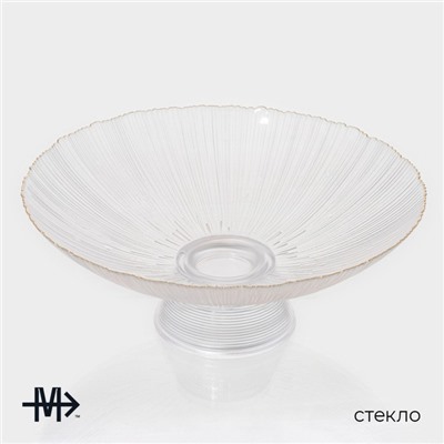 Ваза для фруктов Magistro «Фейверк», 3.7 л, 33×13.5 см, стекло, прозрачная