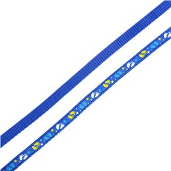 Комплект «Цветные следы», ширина 1 см, поводок 120 см, шлейка 23-35 см, синий