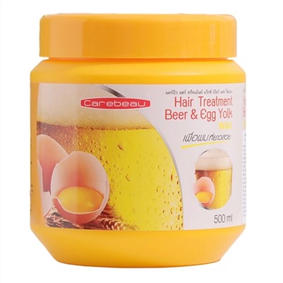 Carebeau Маска для волос восстанавливающая с пивом и яичным желтком, 500 мл 23615
