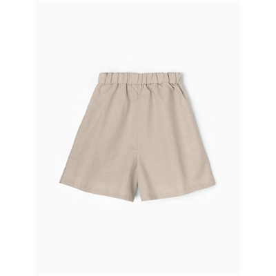Шорты женские на резинке льняные MINAKU: Safari, бежевые, размер 42