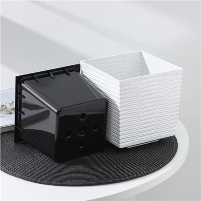 Кашпо со вставкой «Стиль», 1,5 л, цвет мрамор