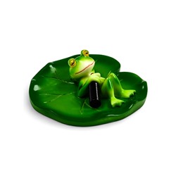 Садовая фигура из полистоуна «Лягушка на отдыхе», 10×11×6 см, плавающая