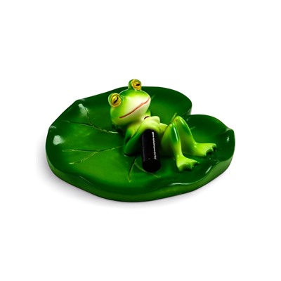 Садовая фигура из полистоуна «Лягушка на отдыхе», 10×11×6 см, плавающая