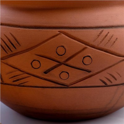 Жаровня Кунгурская керамика «Молочение», 2 л, керамика, коричневая