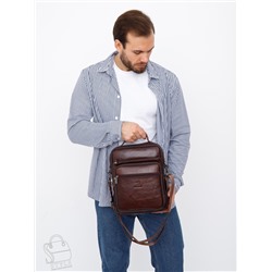 Сумка мужская кожаная 7905-4 brown Fuzhinino в Новосибирске