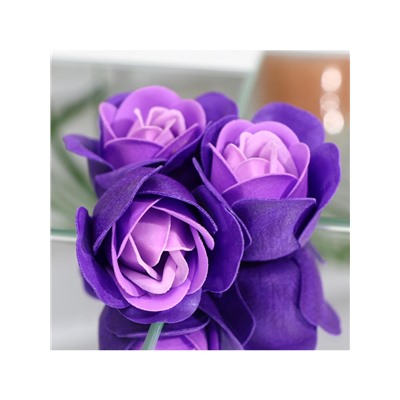 Мыльные розы, трёхцветные, набор 6 шт.