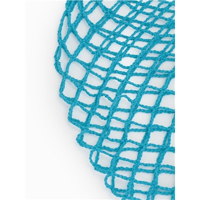 Сумка-авоська плетёная, клетка 1.5 см, бирюзовая