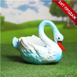 Декоративное кашпо для цветов «Лебедь», 750 мл, 32×16×23 см, гипс