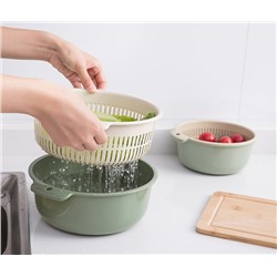 Дуршлаг с миской Зеленый