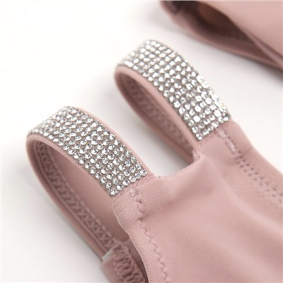 Купальник раздельный со стразами женский MINAKU, бежевый, размер 48