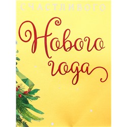 Пакет подарочный новогодний, с тиснением «Счастливого Нового года», люкс, 18×22.3×10 см