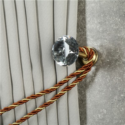 Держатель для штор KD001, однорожковый, цвет бронза