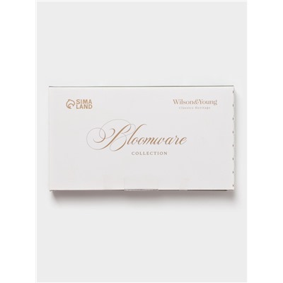 Блюдо для подачи WY Bloomware, 25×14×2.5 см, фарфор, зелёное/белое