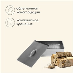 Коптильня maclay, одноярусная, 38.5×28×14.5 см, сталь 0.5 мм
