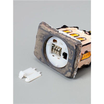 Светодиодная фигура «Дом с башней» 4.5×9×6 см, керамика, от батареек AG13×3, свечение тёплое белое