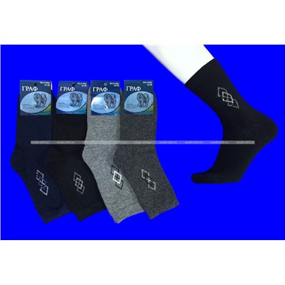 Термоноски мужские собачья шерсть Ромбики арт. 1602-1