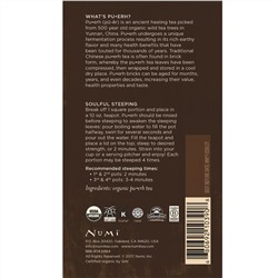 Numi Tea, Органический чай, чай пуэр, выдержанный пуэр, брикет чая пуэр, 2,2 унц. (63 г)