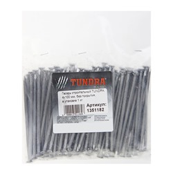 Гвозди ТУНДРА, строительные, ГОСТ 4028-63, без покрытия, 4×100 мм, фасовка 1 кг