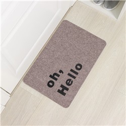 Коврик придверный Доляна Oh, Hello, влаговпитывающий, без окантовки, 40×60 см, бежевый