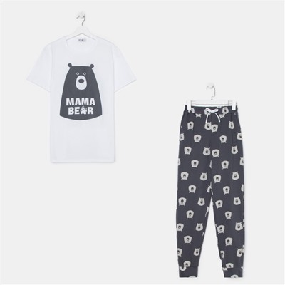Пижама женская (футболка, брюки) KAFTAN Bear, размер 40-42