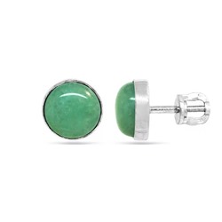 Серьги из серебра жадеит, Ю-25145р