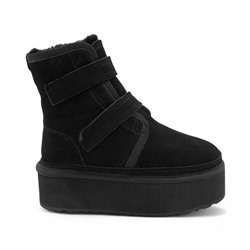 Ботинки из натуральной кожи на меху R-62A черные