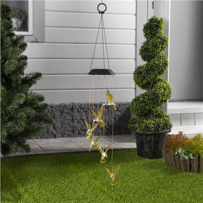 Садовый светильник «Колибри», уличный, на солнечной батарее, 6 LED, свечение мульти