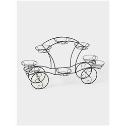 Подставка для цветов «Карета», d=16 см, цвет чёрный