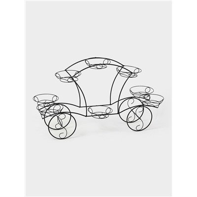 Подставка для цветов «Карета», d=16 см, цвет чёрный