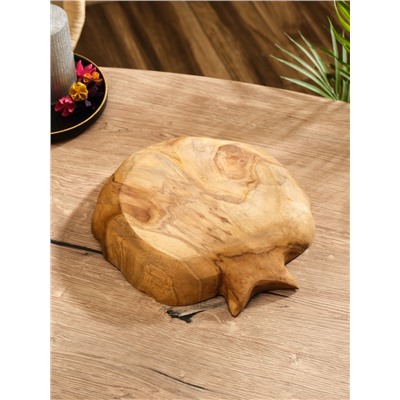 Тарелка «Морская раковина», 25×25×5 см, дерево Джати, коричневая