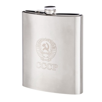 Фляжка для алкоголя и воды "СССР", нержавеющая сталь, чехол, подарочная, 1.44 л