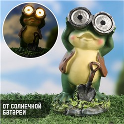 Садовый фонарь из полистоуна «Лягушонок с биноклем», 15×8×7 см