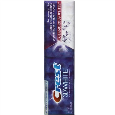 Crest, 3D White, зубная паста против кариеса с фтором, отбеливающая, 116 г (4,1 унции)