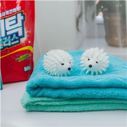 Шарики для стирки белья «Доляна. Ёжики», 2 шт., белые