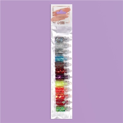 Набор для декора, 12 бутылочек, разноцветные