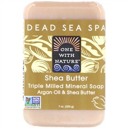 One with Nature, Triple Milled Mineral Soap Bar, Shea Butter, 7 oz (200 g)