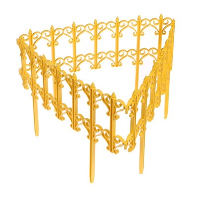 Ограждение декоративное, 25×180 см, 5 секций, пластик, жёлтое, «Классика»