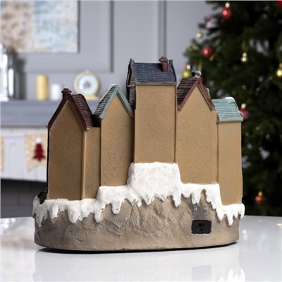 Светодиодная фигура «Новогодняя площадь» 30×26.5×20 см, полистоун, от батареек ААх3, USB, свечение мульти