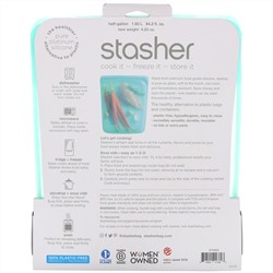 Stasher, Многоразовый силиконовый контейнер для еды, объем в полгаллона, голубой, 1,92 л (64,2 жидк. унции)