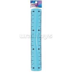 Линейка "Flex" гибкая 15 см, прозрачная синяя, в блистерной упаковке