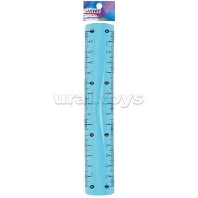 Линейка "Flex" гибкая 15 см, прозрачная синяя, в блистерной упаковке