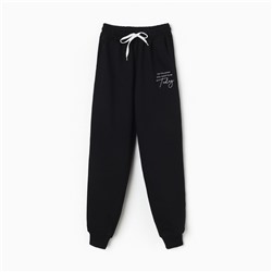 Брюки женские спортивные, чёрные, размер 52